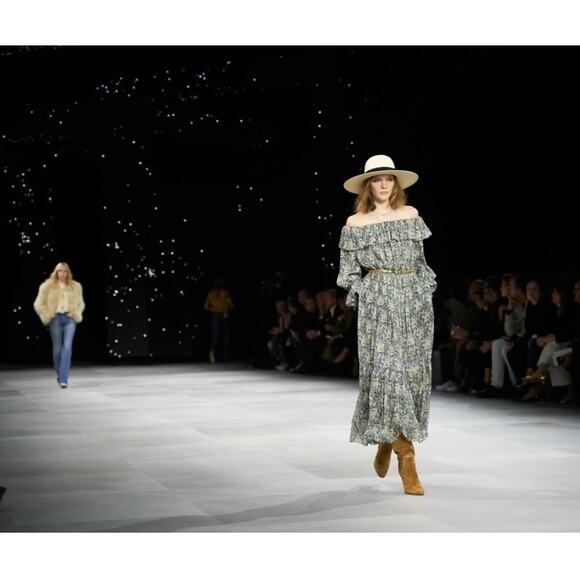 Celine 2020 Off Shoulder Floral Print Dress - Picture 4 of 16